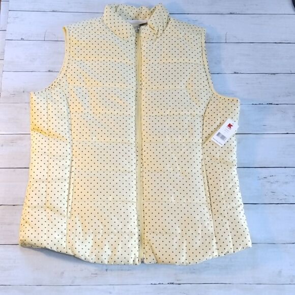 Women's Polka-dot Printed Puffer Vest Jacket Coat - Picture 1 of 8